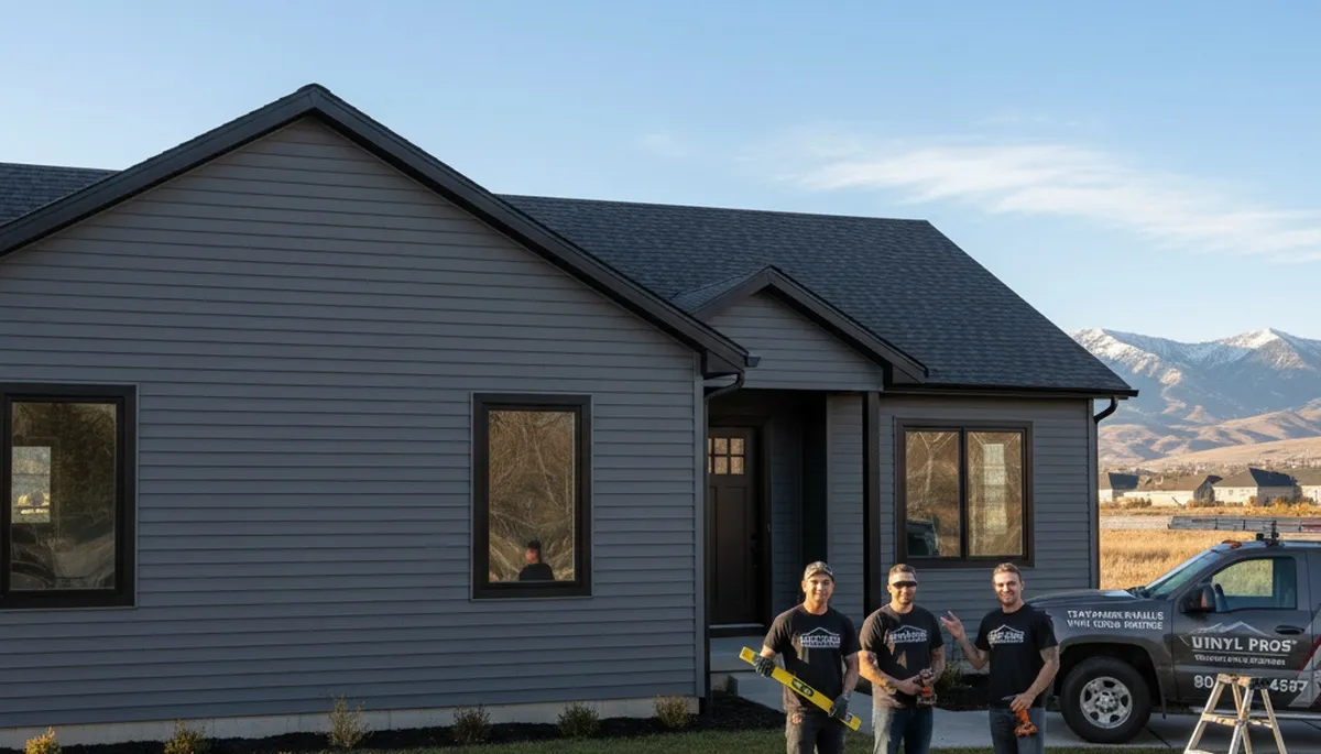 Professional vinyl siding contractors in Salt Lake City UT installing durable home exterior panels
