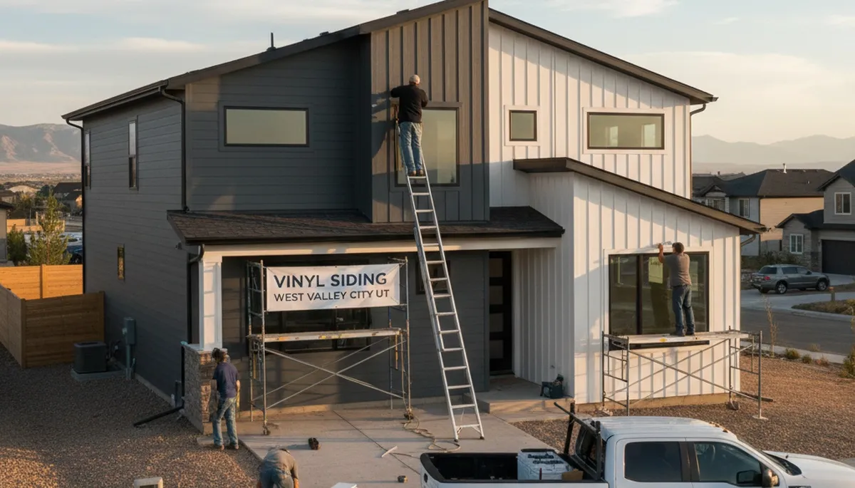 Vinyl siding installation by professional contractors in Salt Lake City, UT homes